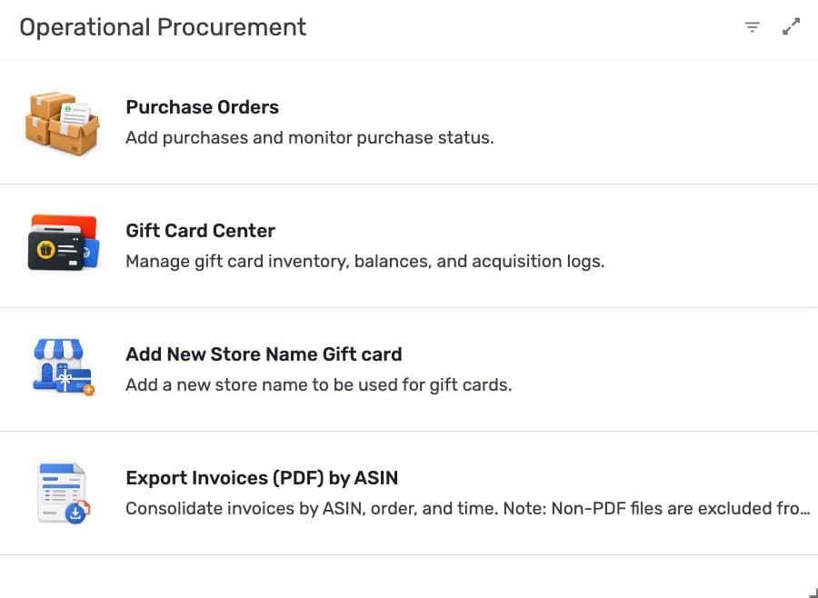 Operational Procurement screenshot