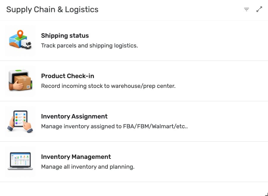 Supply Chain & Logistics screenshot